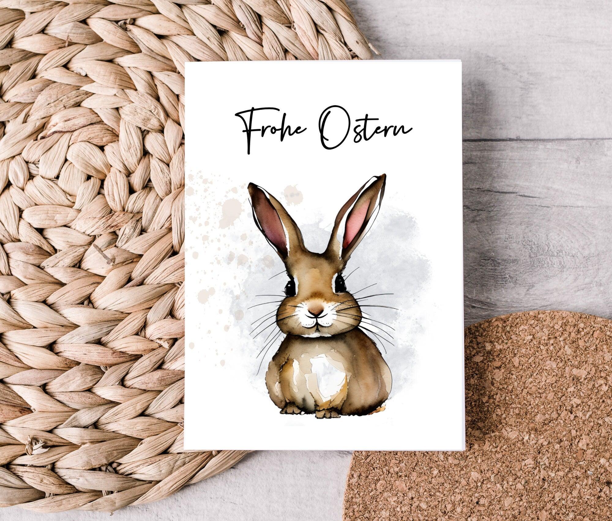 Osterkarte | Karte mit Hasen | Frohe Ostern - Roo's Gift Shop