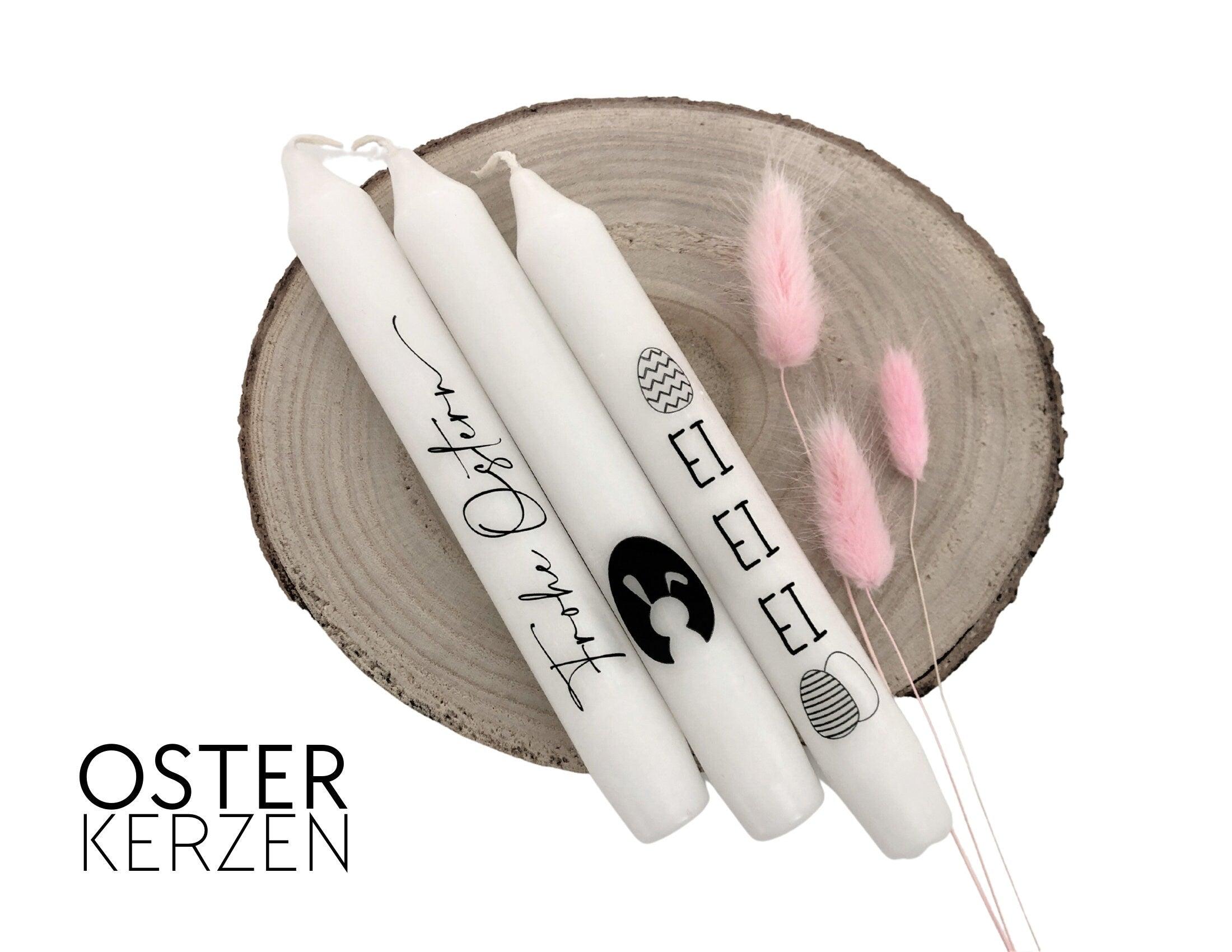 Osterkerzen mit Botschaft | drei Stabkerzen Ostern - Roo's Gift Shop