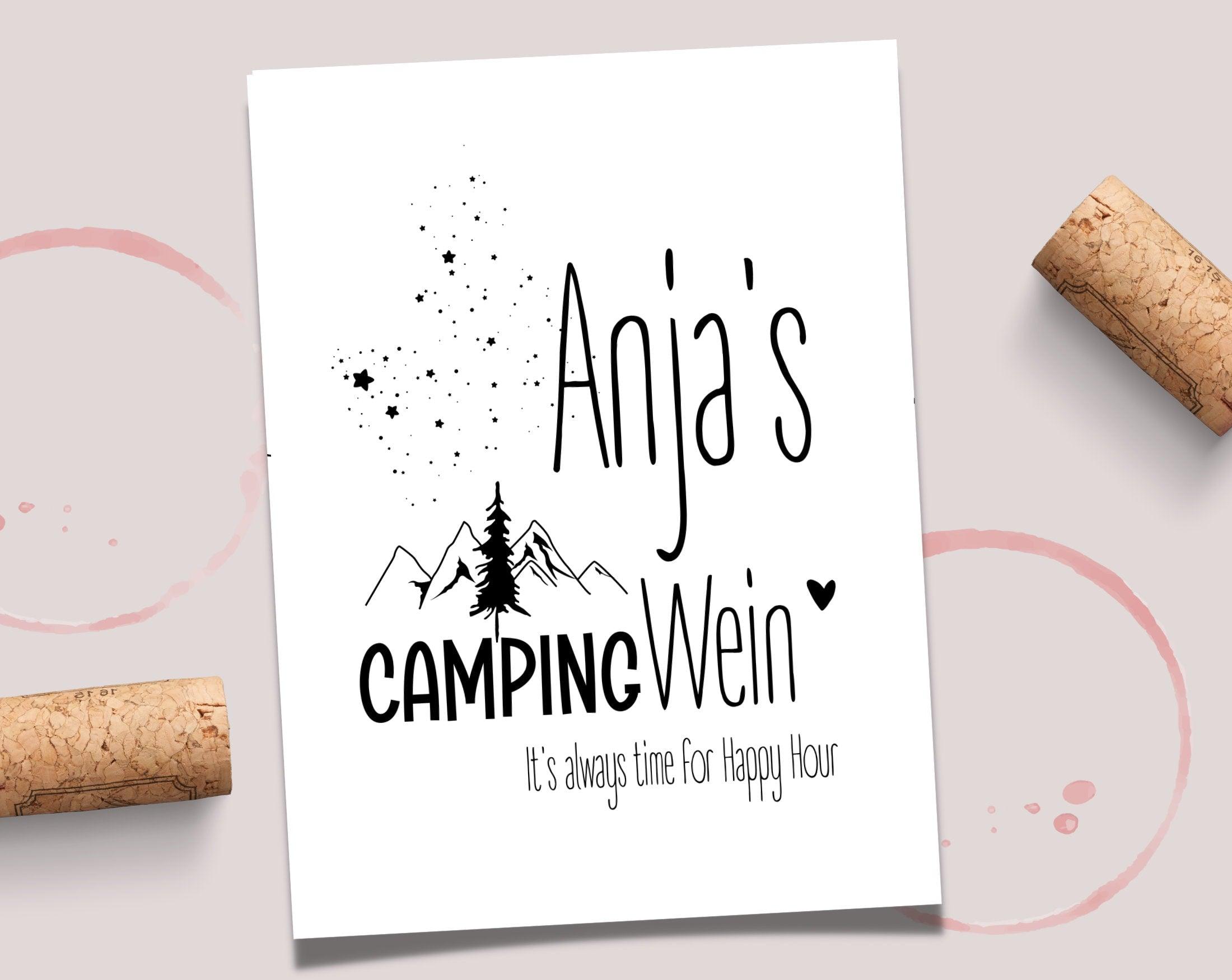 Personalisiertes Weinflaschen Etikett | Camping - Roo's Gift Shop