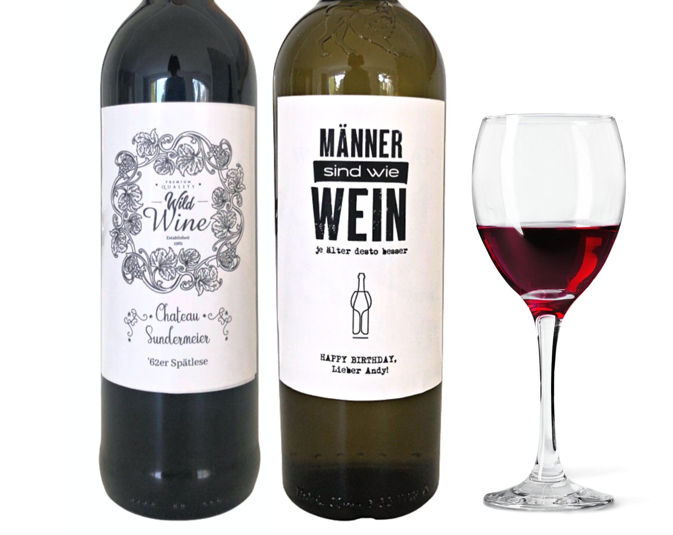 Personalisiertes Weinflaschen Etikett | Geburtstag Mann - Roo's Gift Shop