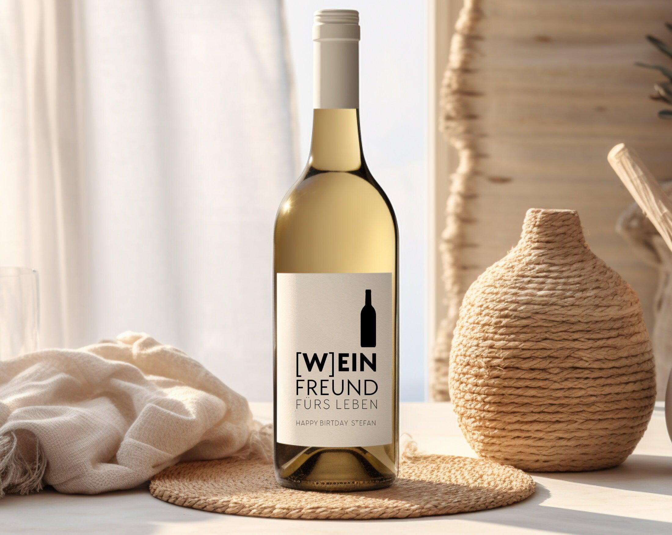 Personalisiertes Weinflaschen Etikett | Geburtstag | (W)Ein Freund fürs Leben - Roo's Gift Shop