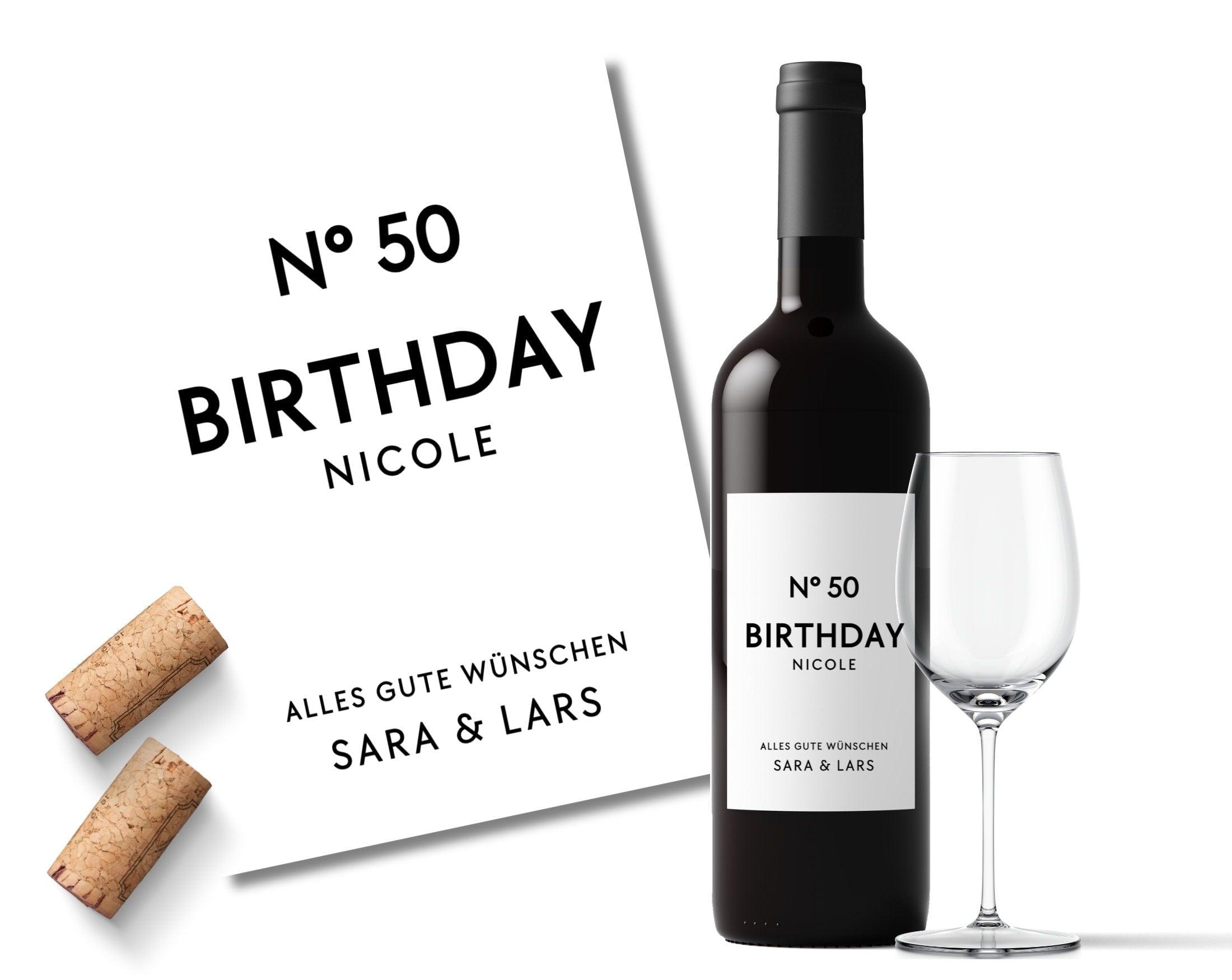 Personalisiertes Weinflaschen Etikett | Geburtstag | Weinetikett Birthday - Roo's Gift Shop