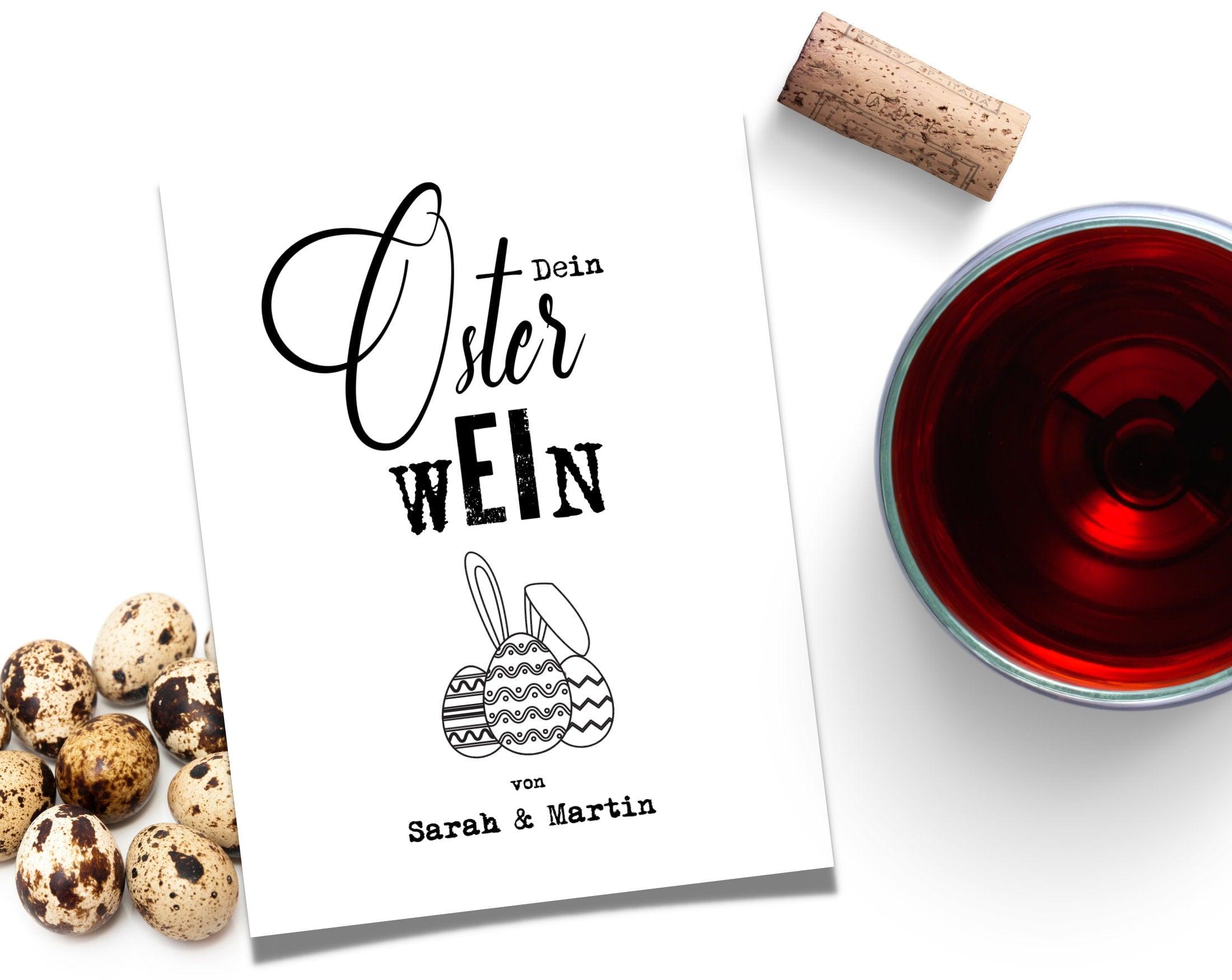 Personalisiertes Weinflaschen Etikett | Geschenk Ostern | Osterwein - Roo's Gift Shop