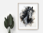 Pferde Poster | Aquarell Bild schwarzes Pferd | digitaler download - Roo's Gift Shop