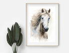 Pferde Poster | Aquarell Bild weißes Pferd | digitaler download - Roo's Gift Shop