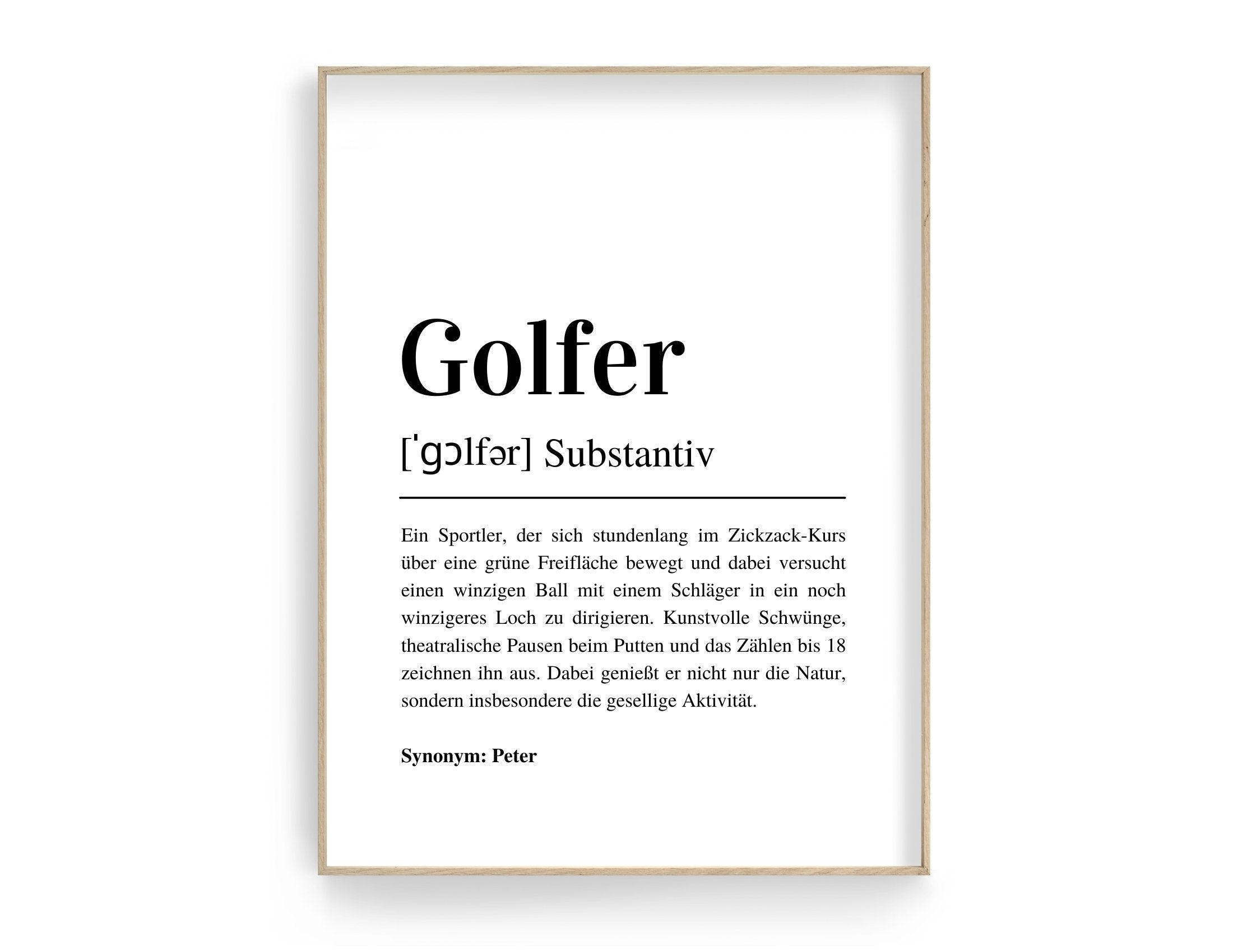 Poster Definition Golferin | personalisiert | Geschenk Golfer | Digitaler Download - Roo's Gift Shop