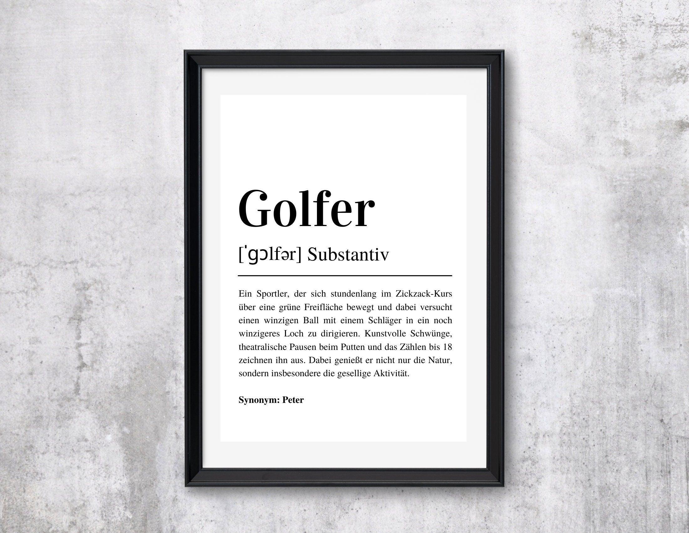 Poster Definition Golferin | personalisiert | Geschenk Golfer | Digitaler Download - Roo's Gift Shop
