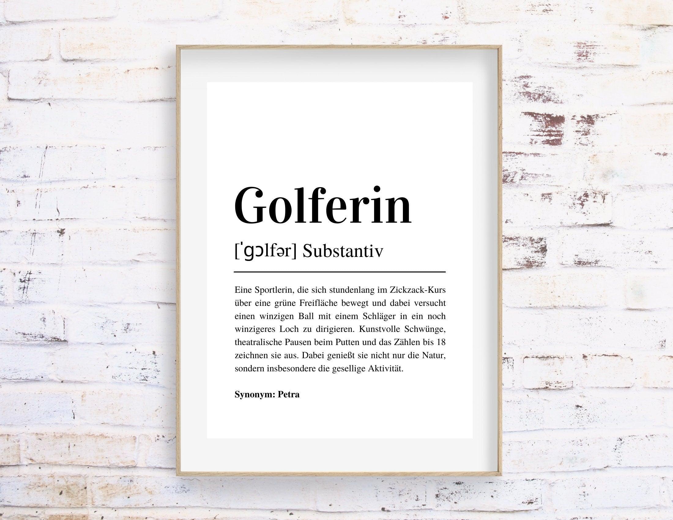 Poster Definition Golferin | personalisiert | Geschenk Golfer | Digitaler Download - Roo's Gift Shop