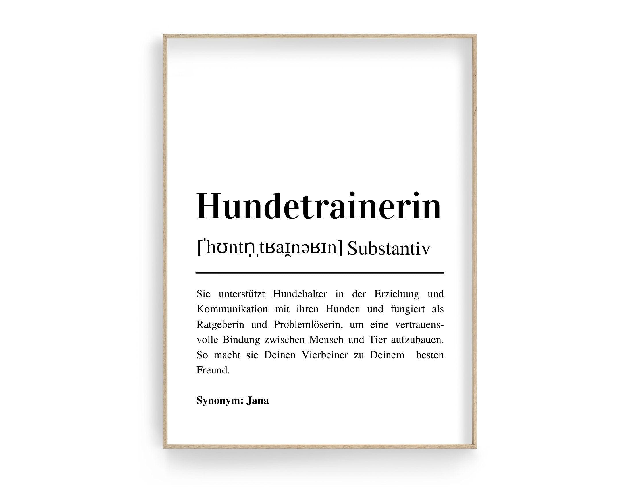 Poster Definition | Hundetrainer | personalisiert | Geschenk Hundetrainerin | Digitaler Download - Roo's Gift Shop