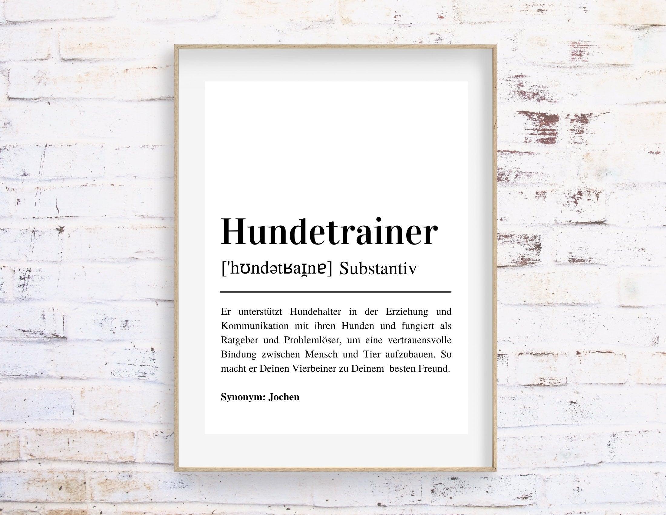 Poster Definition | Hundetrainer | personalisiert | Geschenk Hundetrainerin | Digitaler Download - Roo's Gift Shop