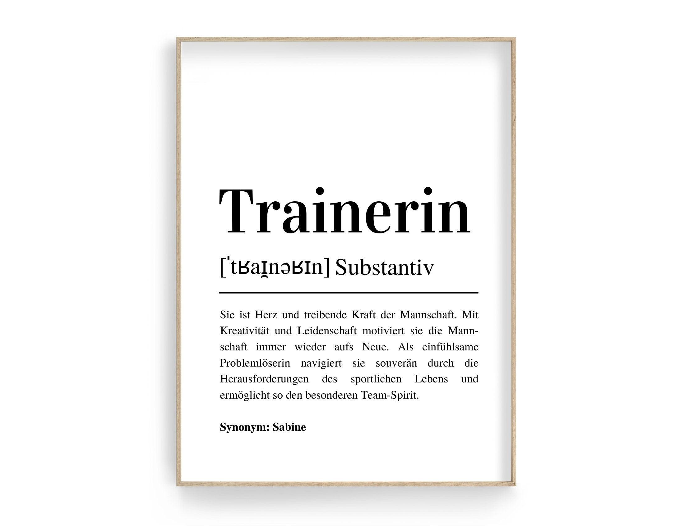 Poster Definition | personalisiert | Geschenk Trainer oder Trainerin | Digitaler Download - Roo's Gift Shop