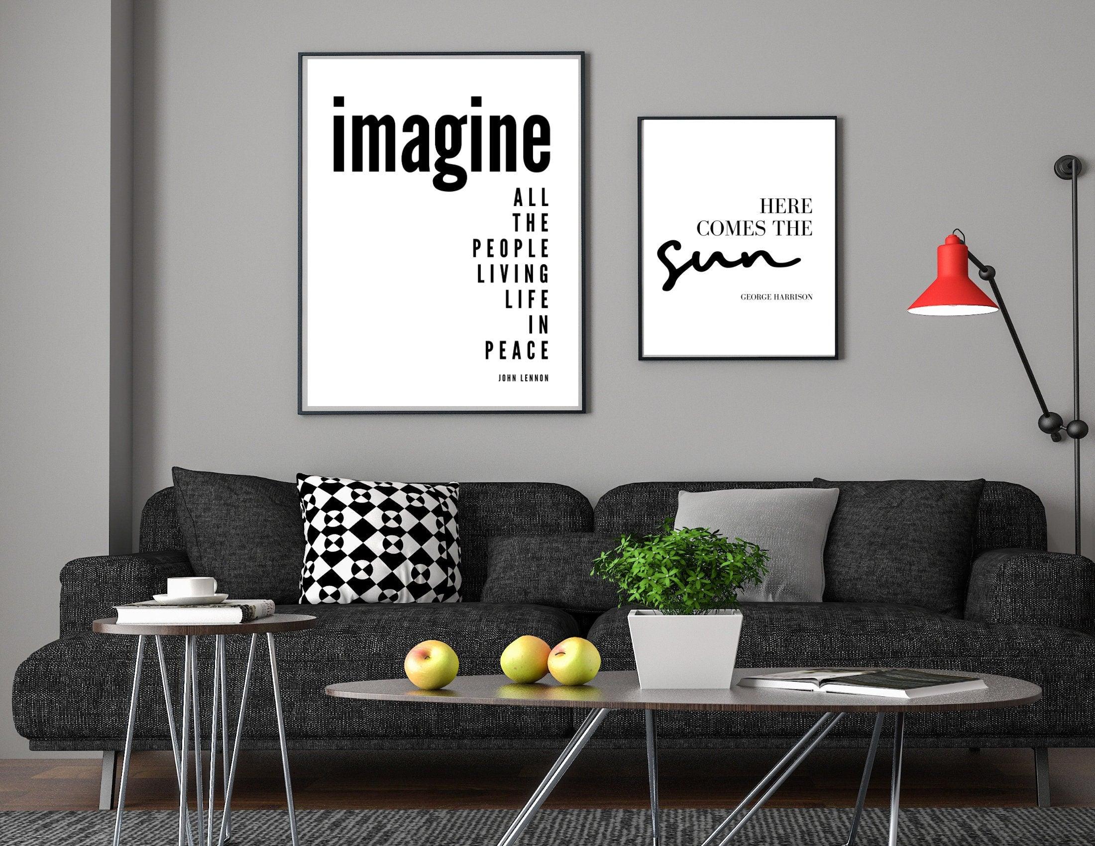 Poster mit Songtext | Here comes the sun | George Harrison | Digitalprint Rahmen - Roo's Gift Shop