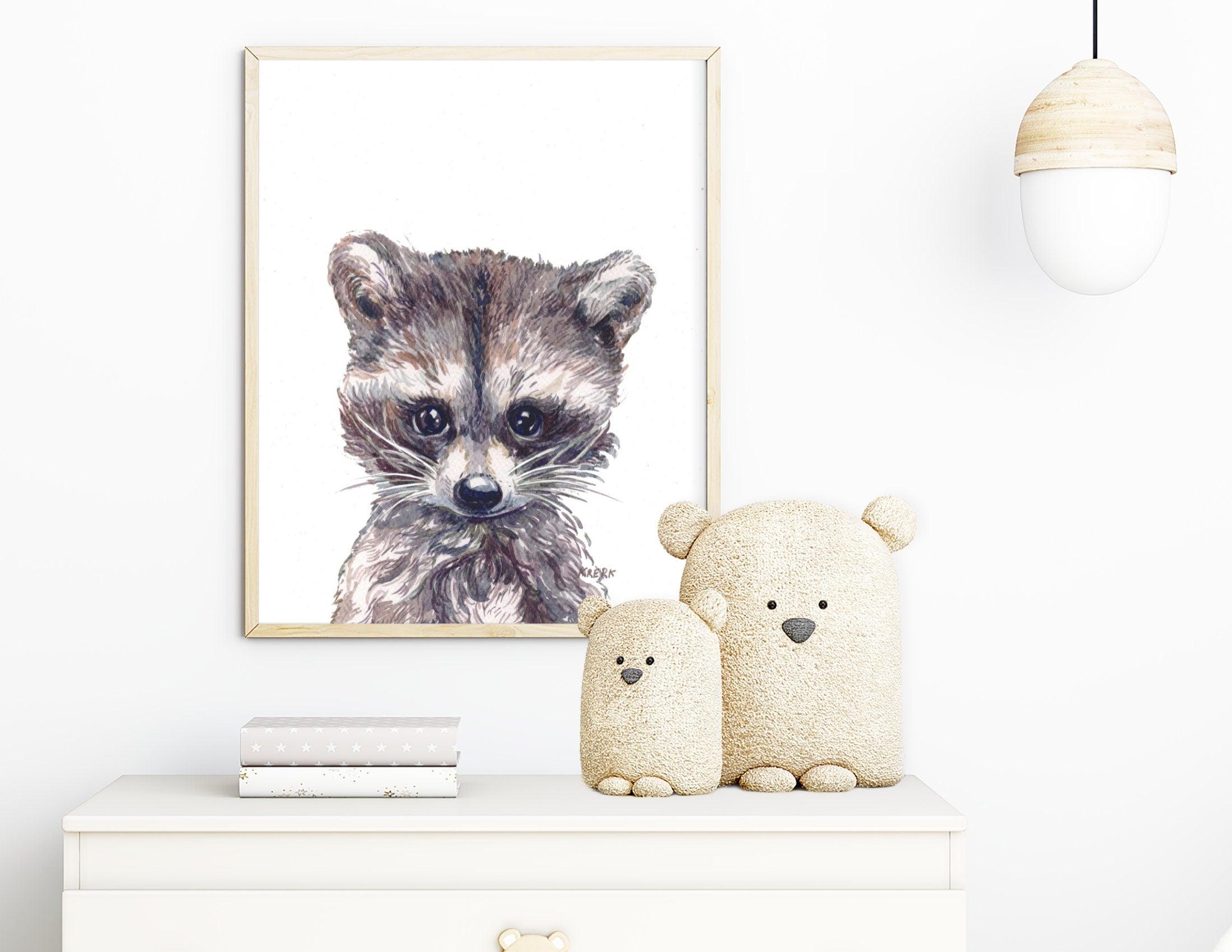 Poster | Bild Kinderzimmer | personalisierbar | Waschbär - Roo's Gift Shop