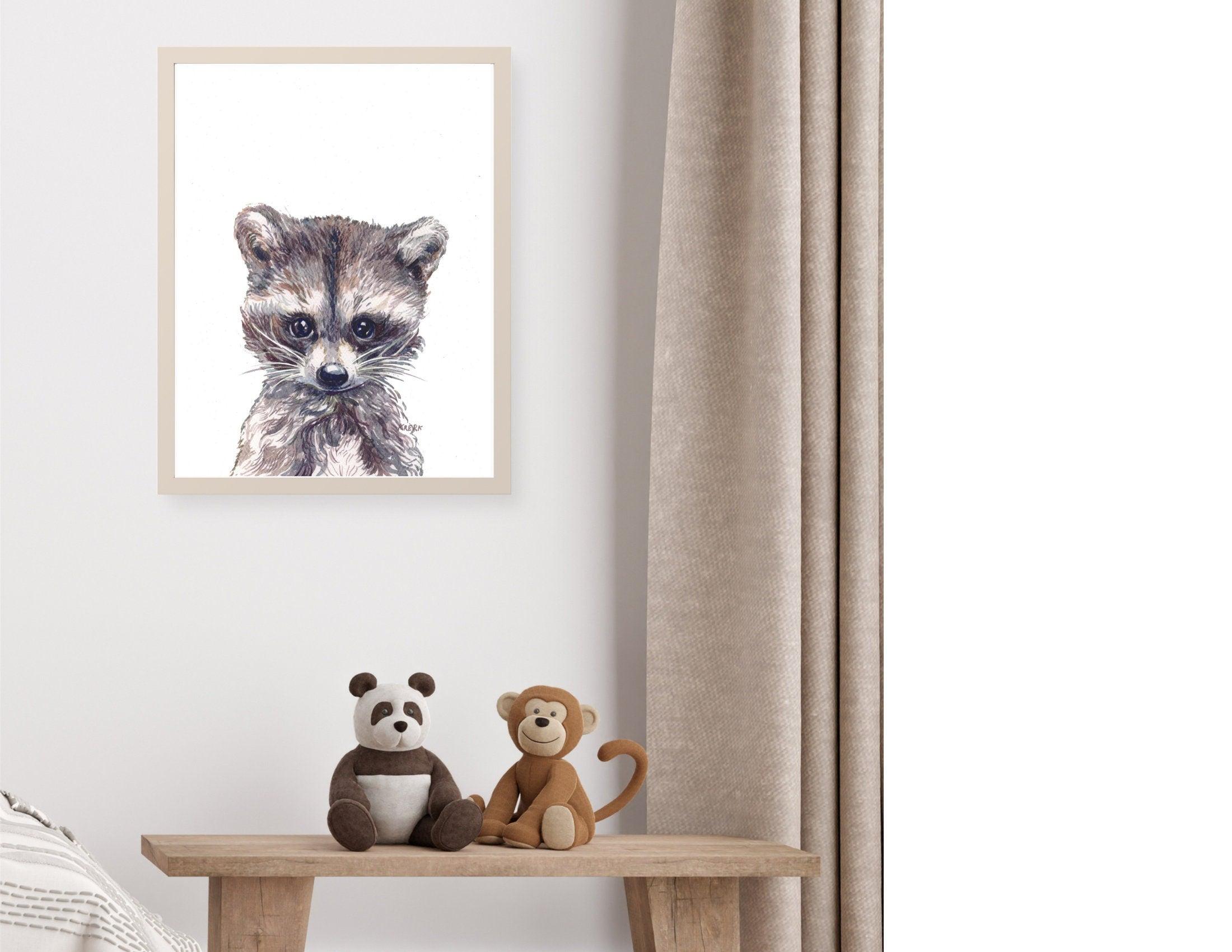 Poster | Bild Kinderzimmer | personalisierbar | Waschbär - Roo's Gift Shop