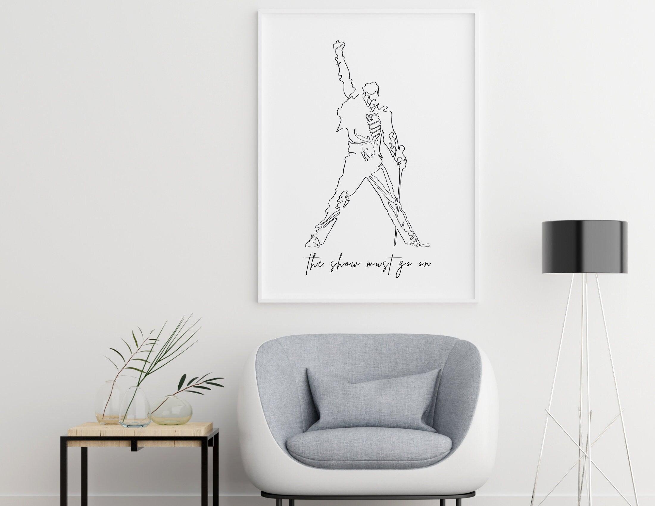 Poster | Freddie Mercury | One Line Art | Queen - Roo's Gift Shop