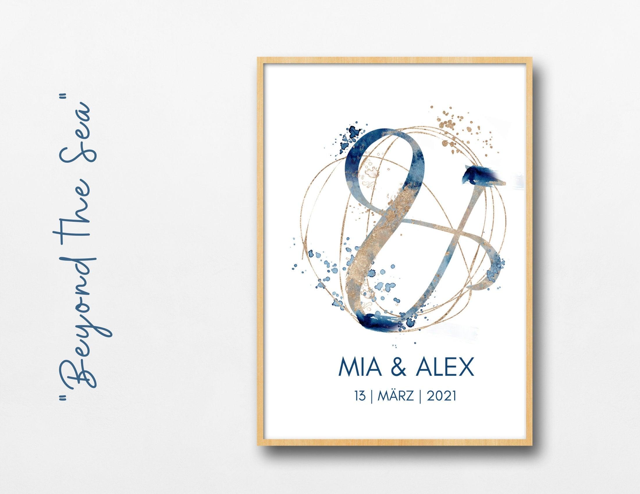 Poster | Geschenk Brautpaar | personalisiert - Roo's Gift Shop