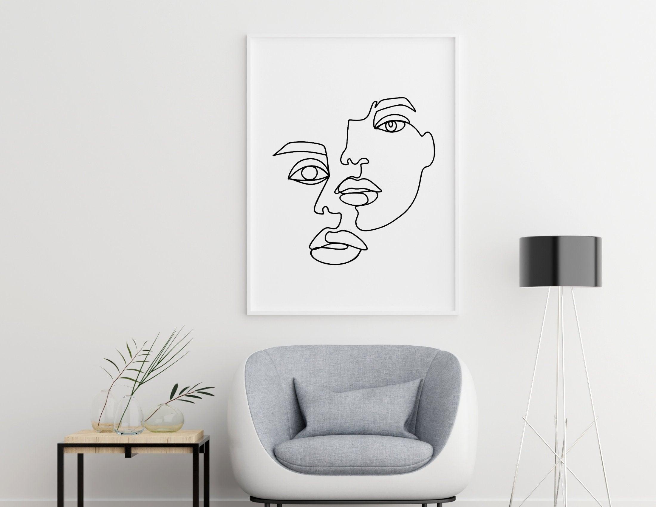 Poster | Gesicht | One Line Art - Roo's Gift Shop