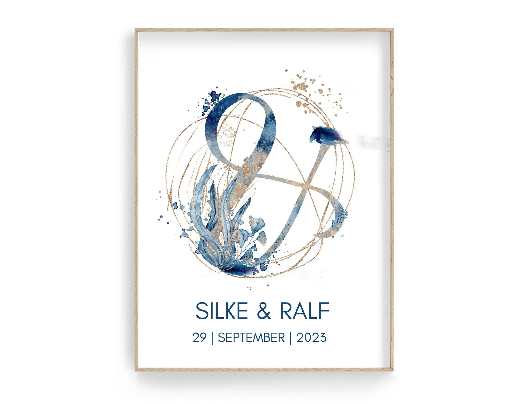 Poster | Hochzeit Geschenk Brautpaar | personalisiert - Roo's Gift Shop