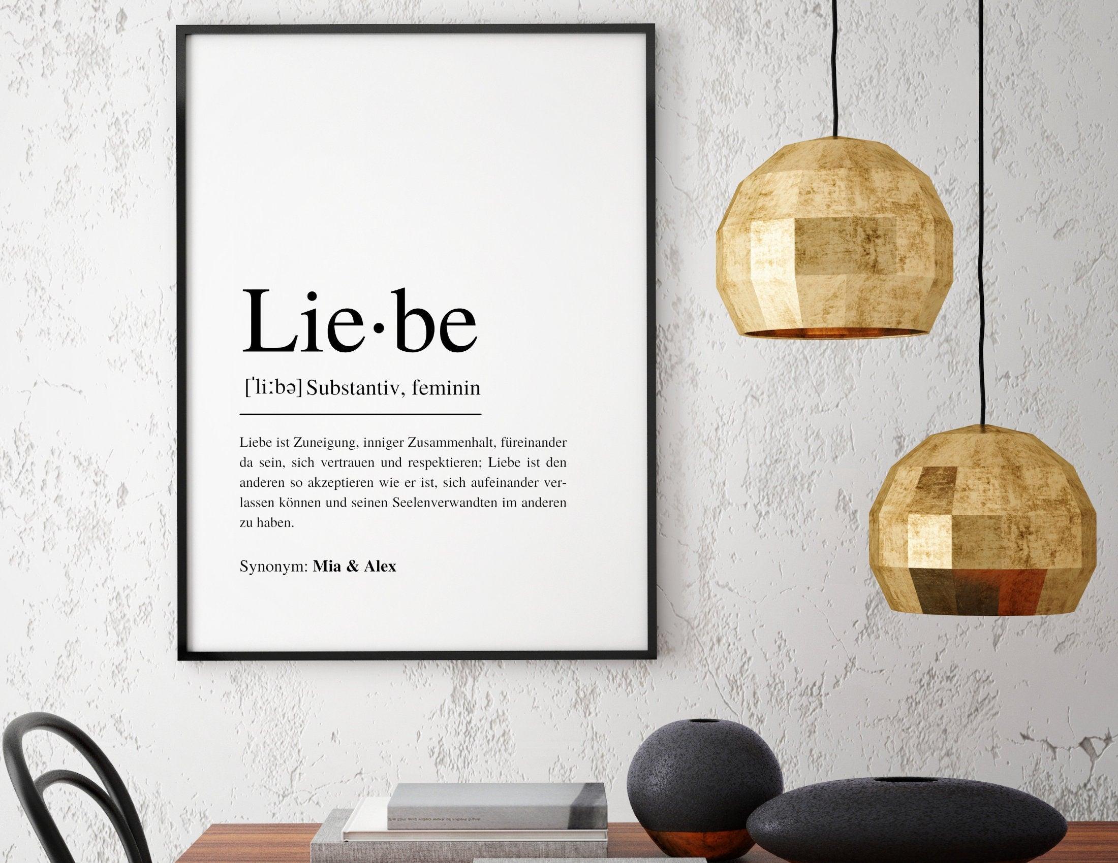 Poster | Hochzeit | Definitionsposter | Definition Liebe - Roo's Gift Shop