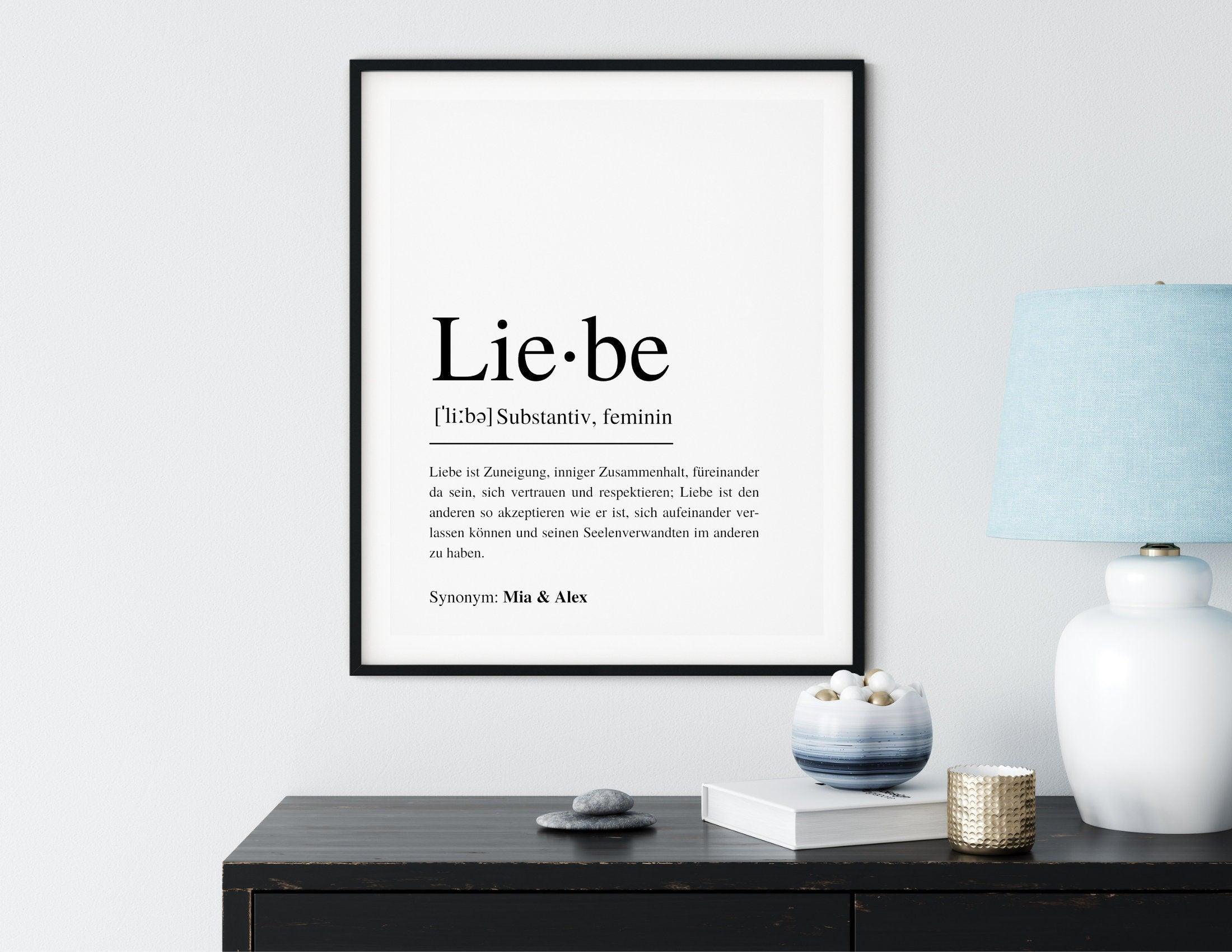 Poster | Hochzeit | Definitionsposter | Definition Liebe - Roo's Gift Shop