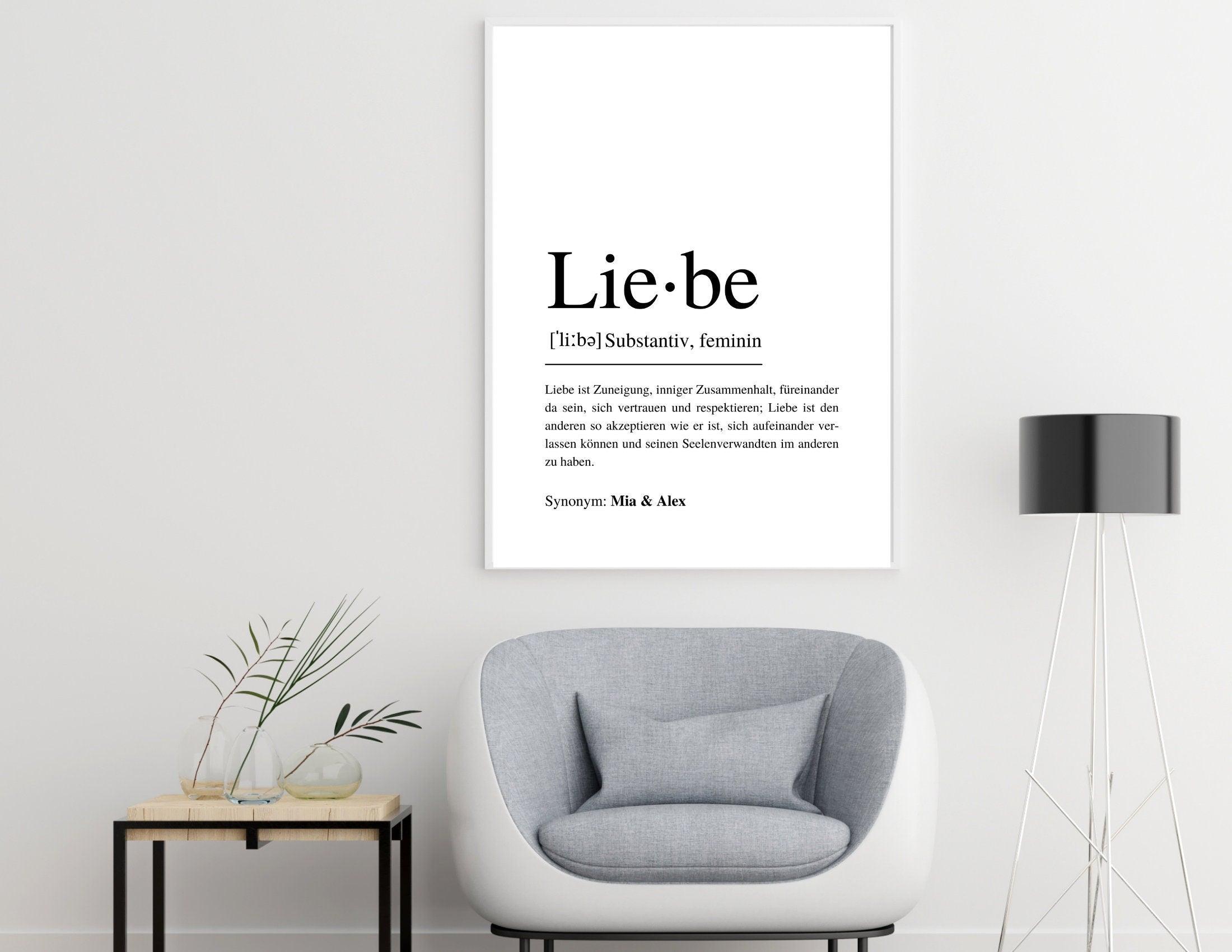 Poster | Hochzeit | Definitionsposter | Definition Liebe - Roo's Gift Shop