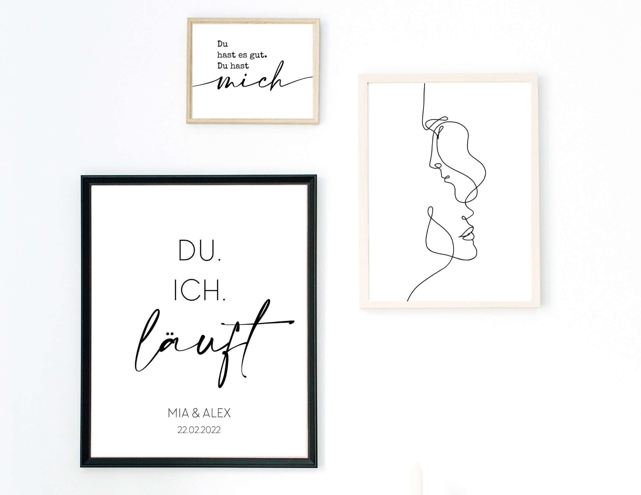 Poster | Hochzeit | Du. Ich. Läuft. | personalisierbar - Roo's Gift Shop