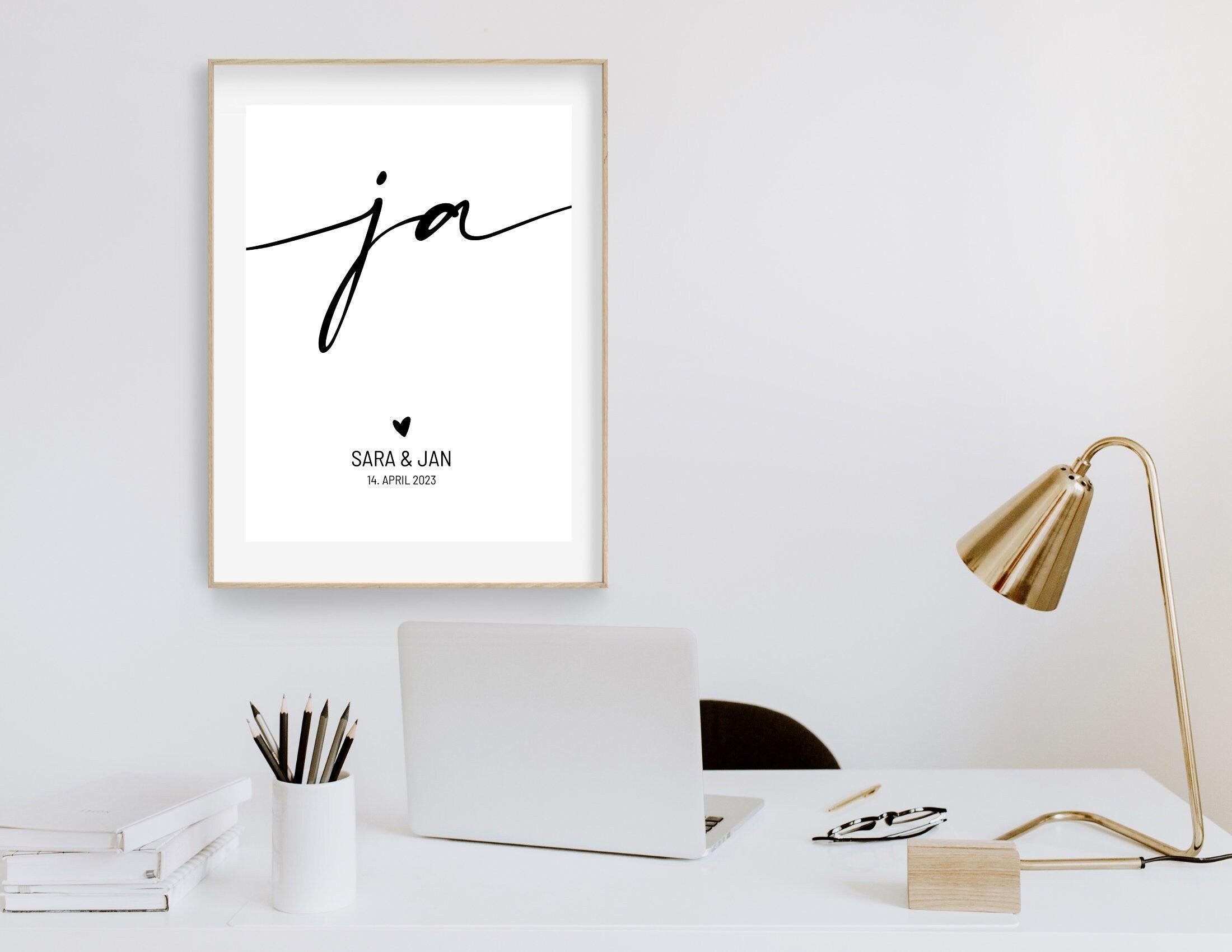 Poster | Hochzeit | JA | personalisiertes Geschenk - Roo's Gift Shop