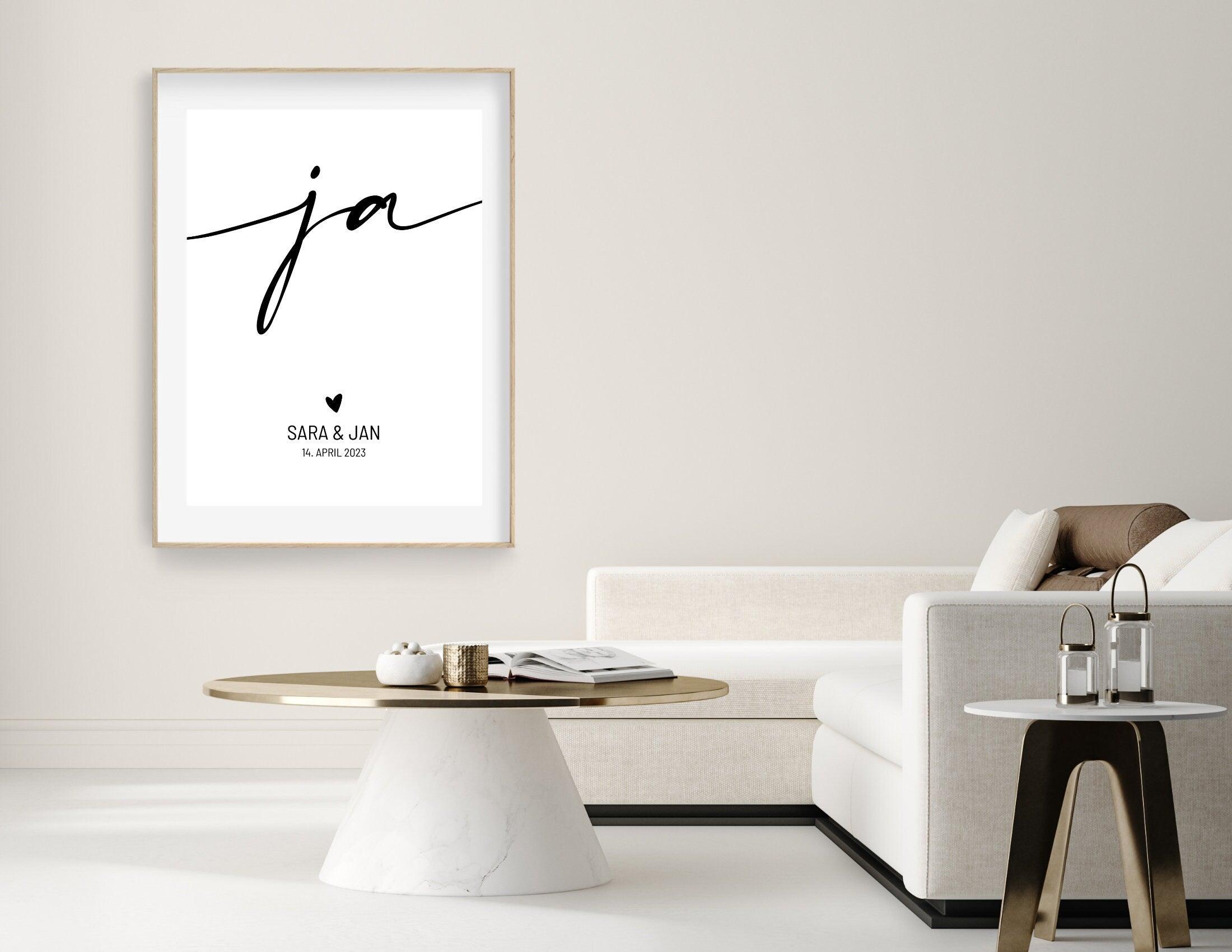 Poster | Hochzeit | JA | personalisiertes Geschenk - Roo's Gift Shop