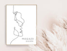 Poster | Hochzeit | One Line Art Paar | personalisiert - Roo's Gift Shop