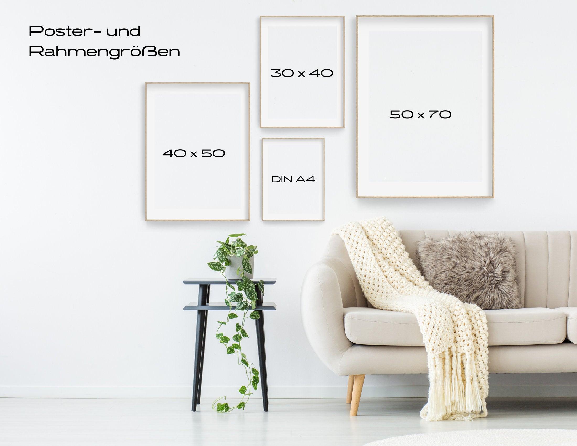 Poster | Hochzeit | One Line Art Paar | personalisiert - Roo's Gift Shop