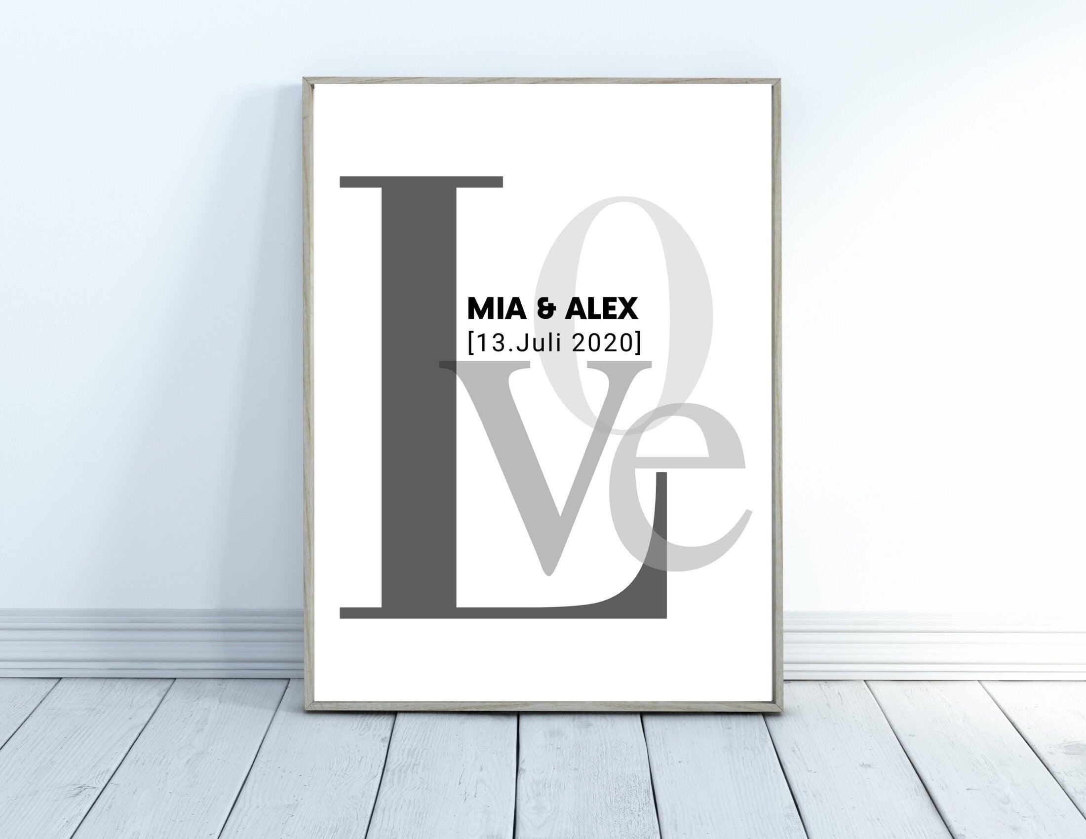 Poster | Hochzeit | personalisiertes Geschenk | LOVE - Roo's Gift Shop