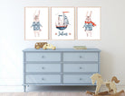 Poster | Kids | maritime Hasen | personalisiert - Roo's Gift Shop