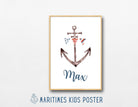 Poster | Kids | maritime Hasen | personalisiert - Roo's Gift Shop