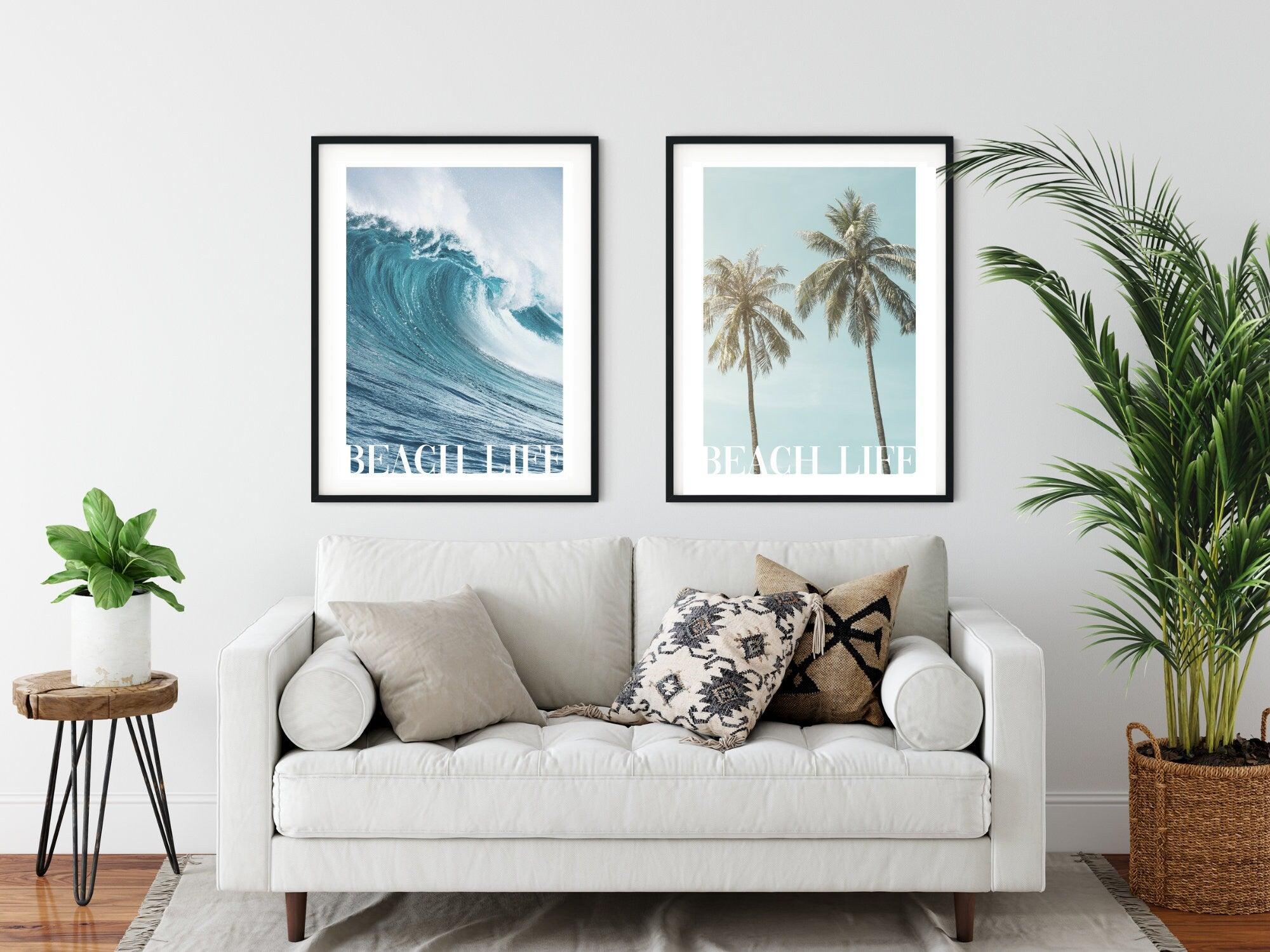 Poster | Meer | Welle | Surfbrett | Palmen - Roo's Gift Shop
