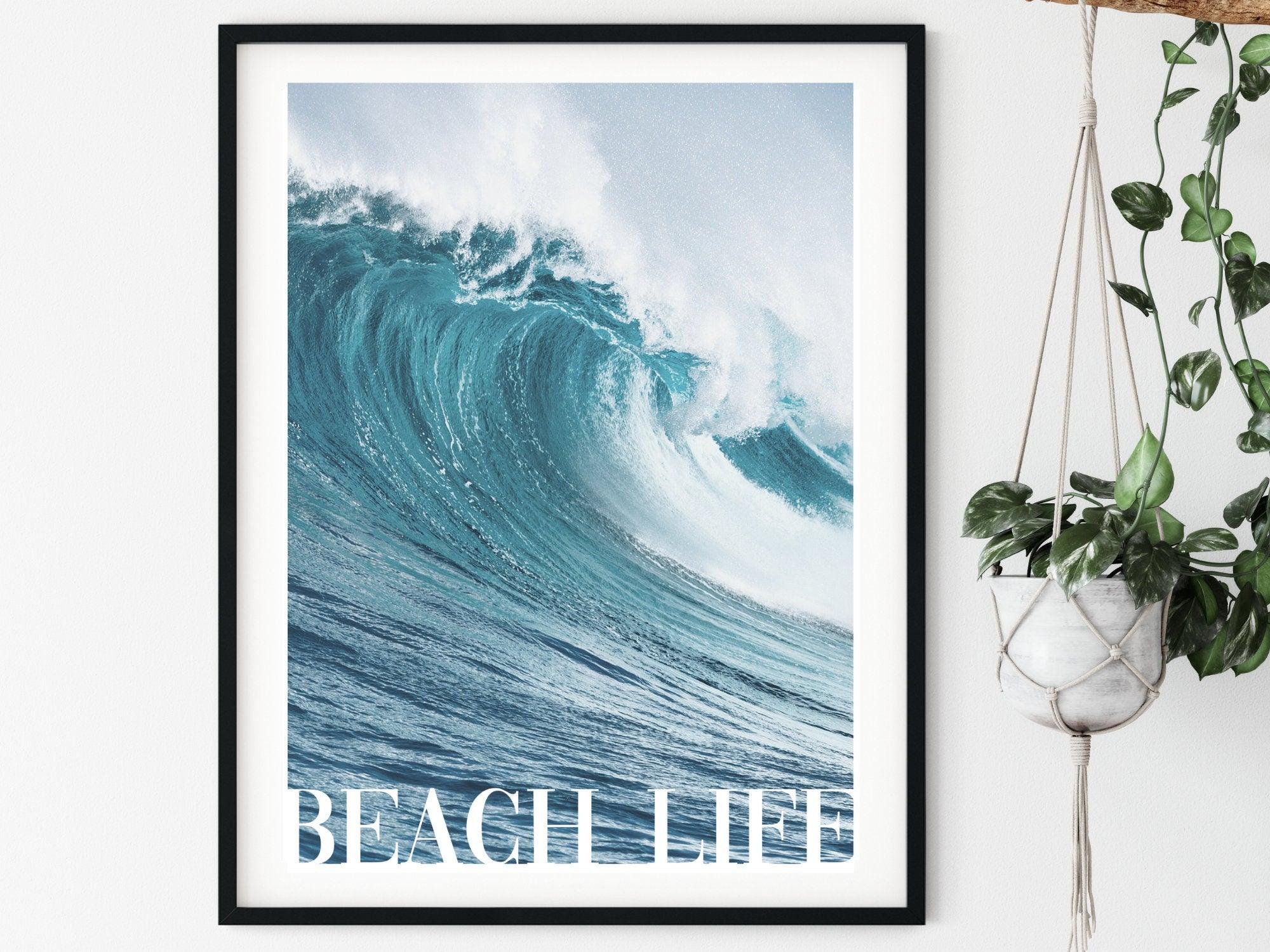 Poster | Meer | Welle | Surfbrett | Palmen - Roo's Gift Shop