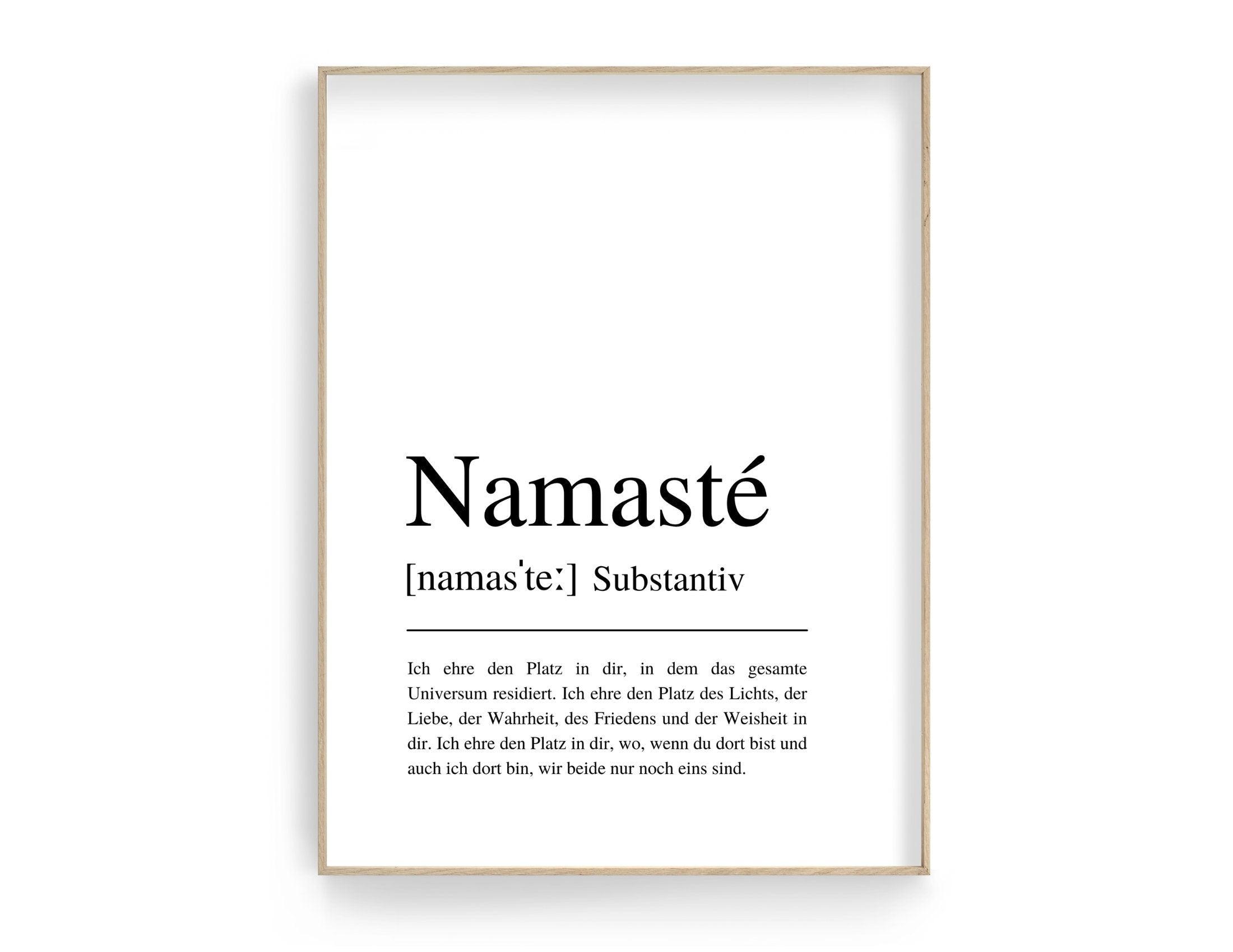 Poster | NAMASTÉ |Definition | Yoga Gruß - Roo's Gift Shop