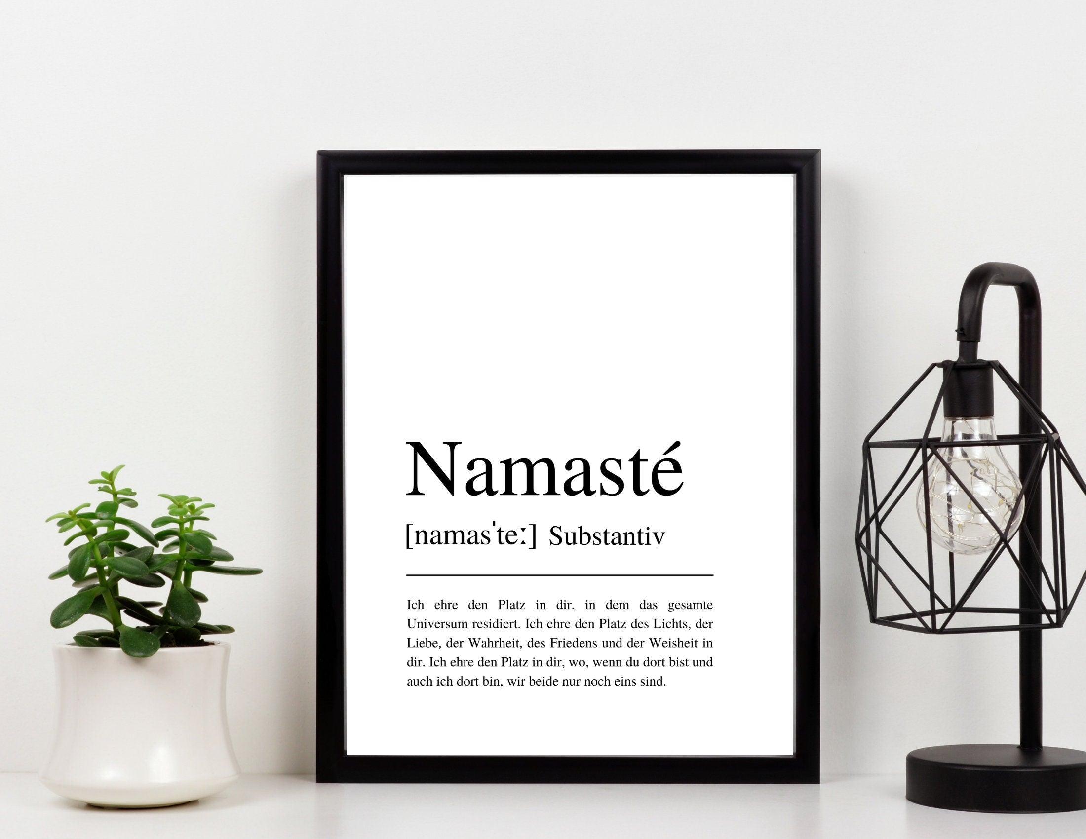 Poster | NAMASTÉ |Definition | Yoga Gruß - Roo's Gift Shop
