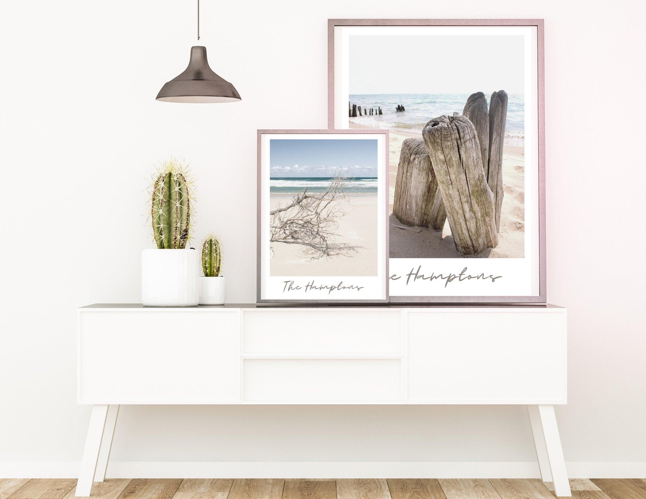 Poster | The Hamptons | Strand | Holz | Driftwood - Roo's Gift Shop
