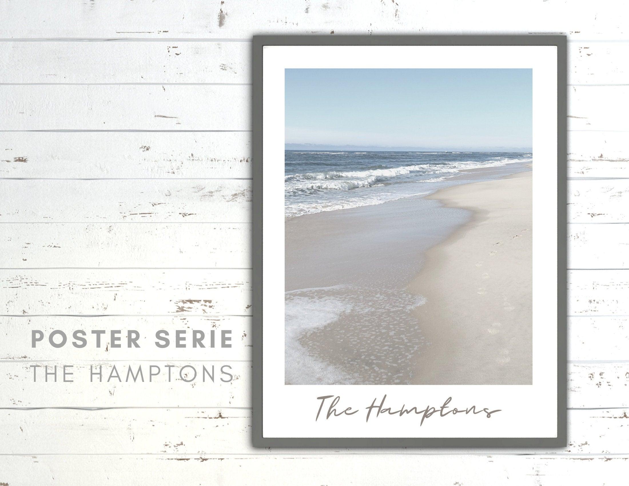 Poster | The Hamptons | Strand | Küstenlinie | Beachline - Roo's Gift Shop