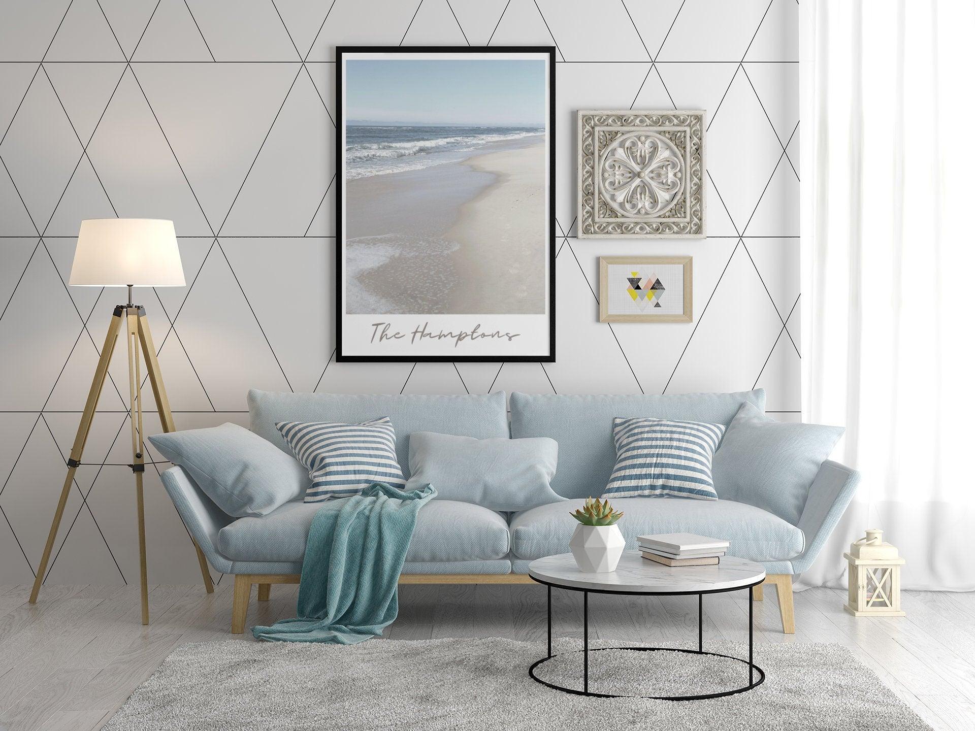 Poster | The Hamptons | Strand | Küstenlinie | Beachline - Roo's Gift Shop