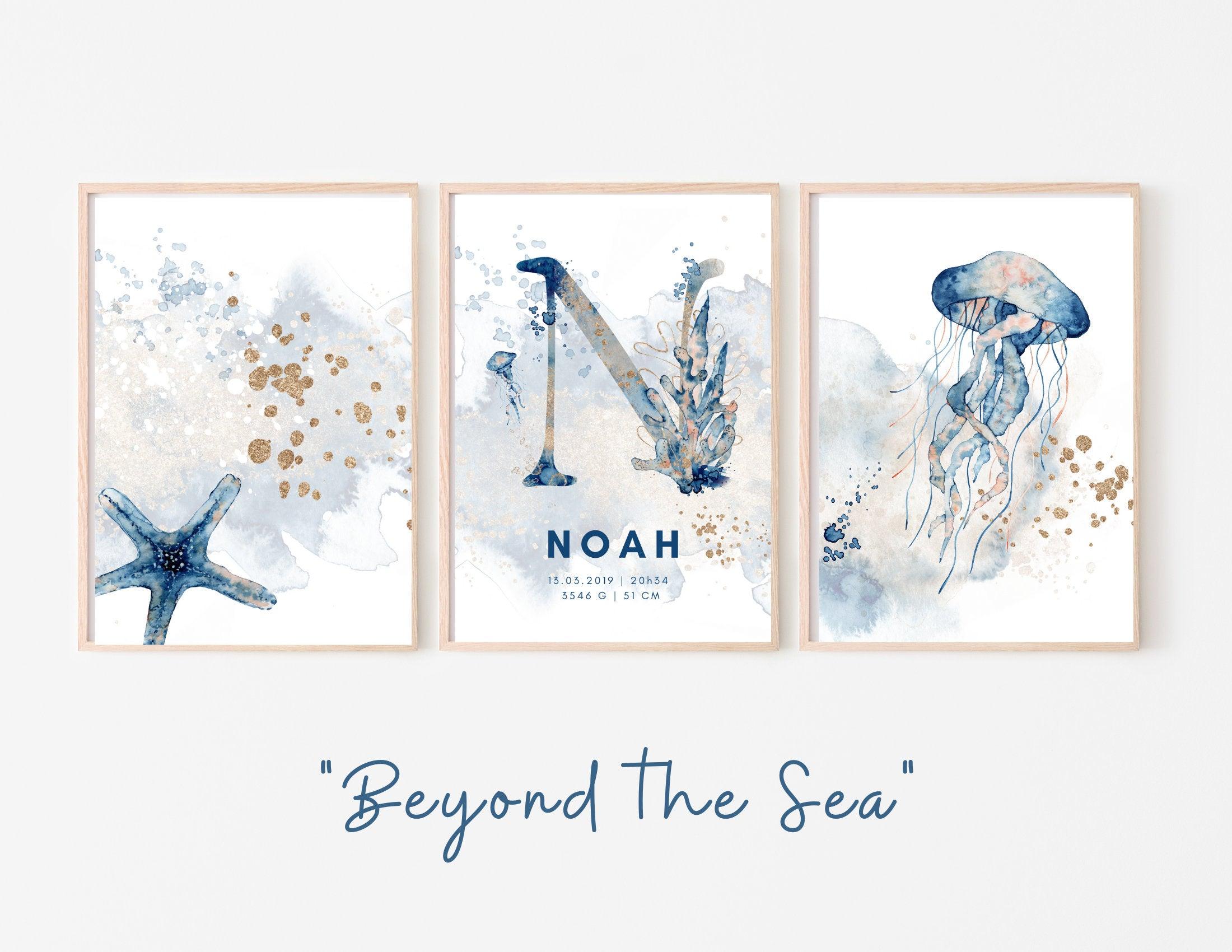 Poster | zur Geburt | 3er-Set | Personalisierbare Bilder fürs Baby - Roo's Gift Shop
