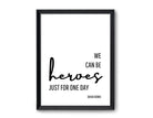 Poster Songtext | Heroes | David Bowie - Roo's Gift Shop