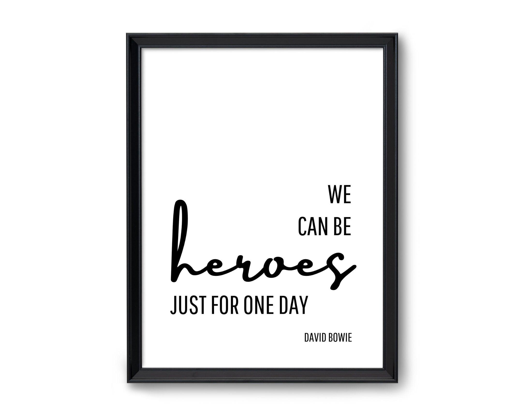 Poster Songtext | Heroes | David Bowie - Roo's Gift Shop