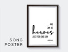 Poster Songtext | Heroes | David Bowie - Roo's Gift Shop