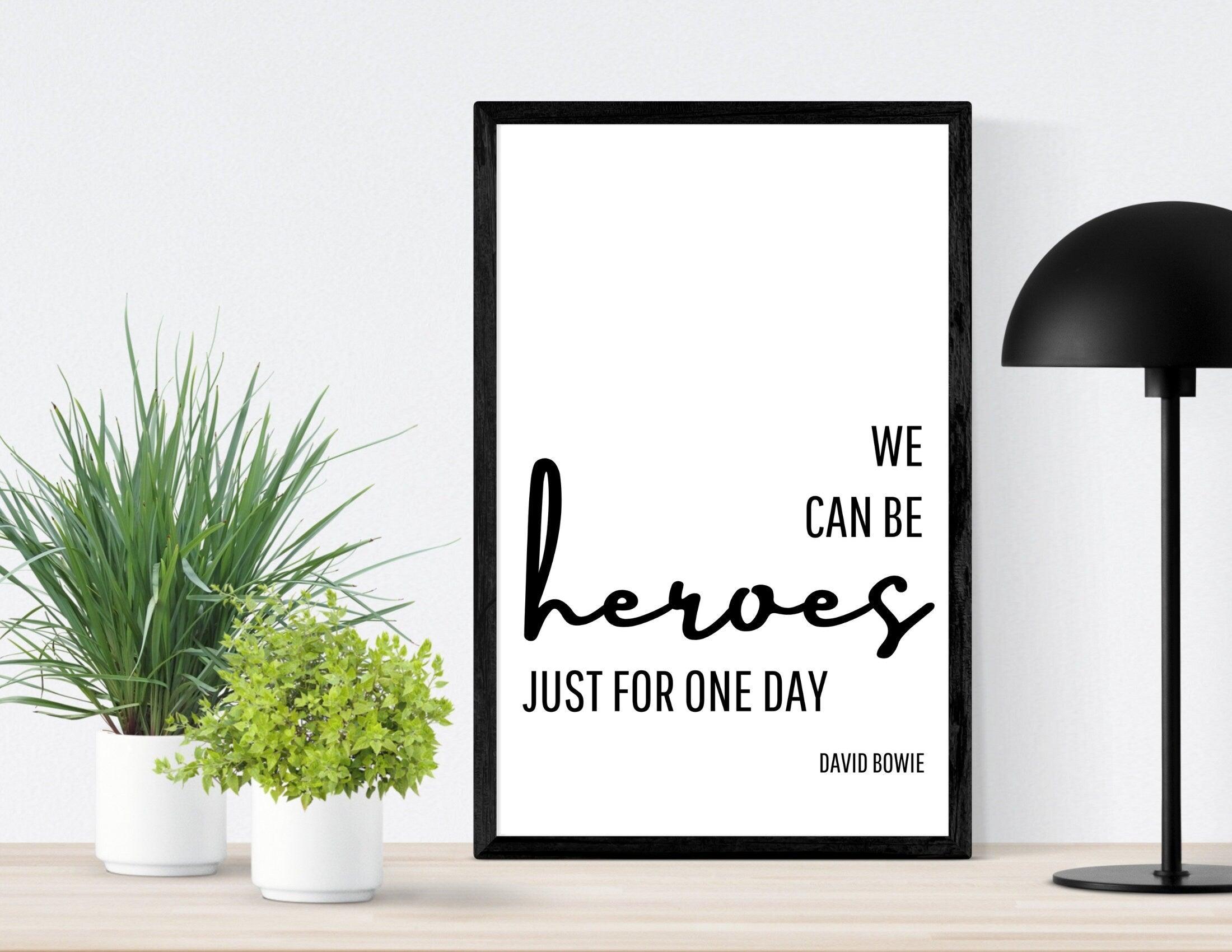 Poster Songtext | Heroes | David Bowie - Roo's Gift Shop