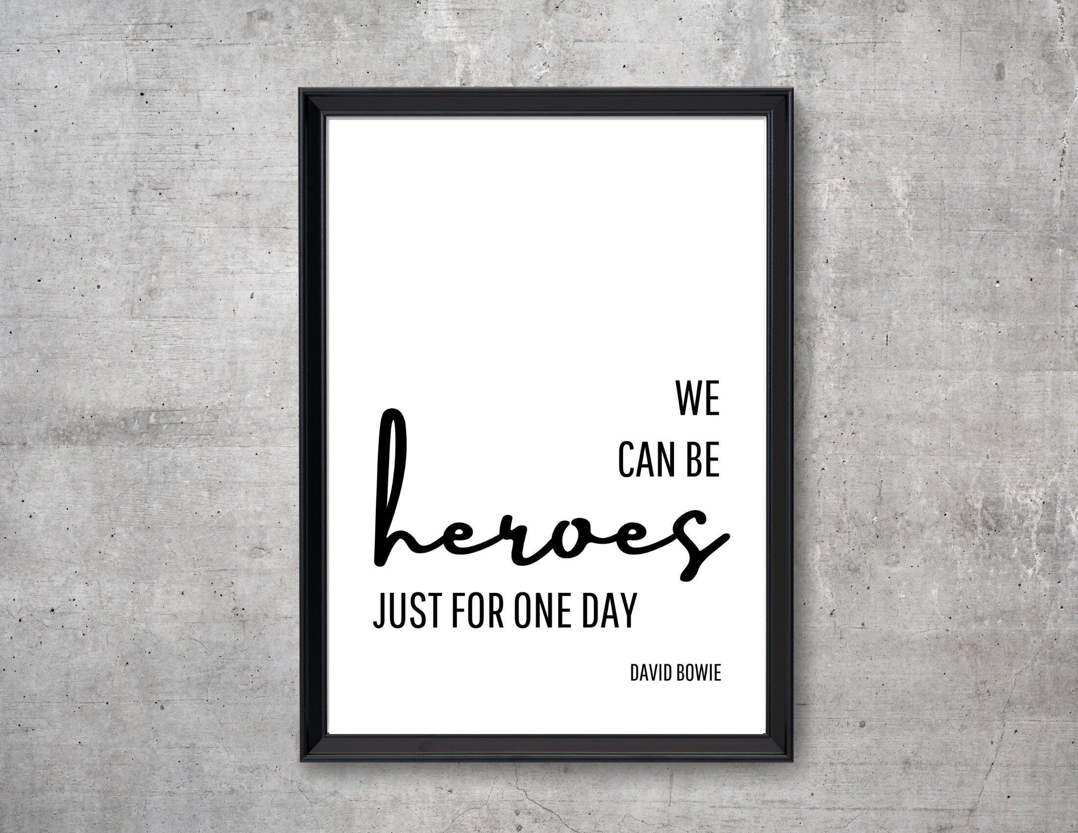 Poster Songtext | Heroes | David Bowie - Roo's Gift Shop