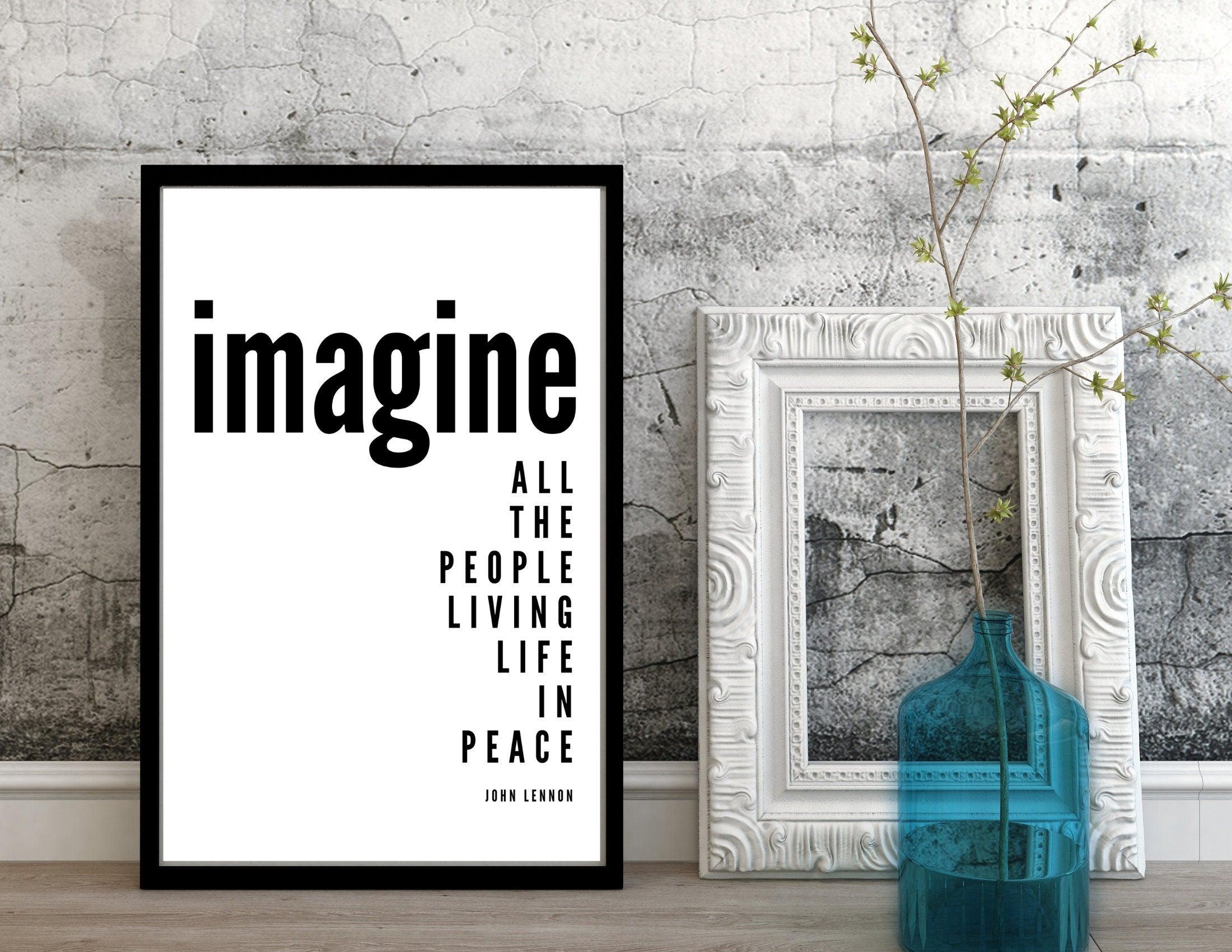 Poster Songtext | Imagine | John Lennon | Peace - Roo's Gift Shop