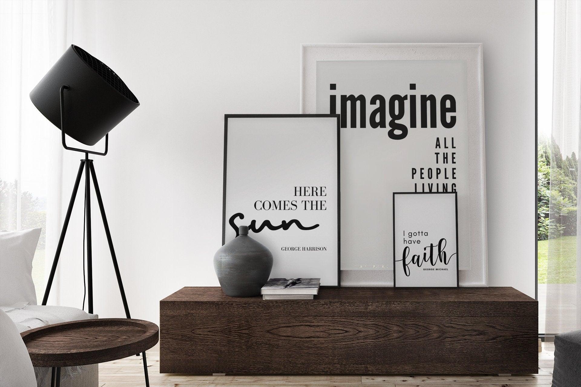 Poster Songtext | Imagine | John Lennon | Peace - Roo's Gift Shop