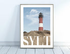 Poster SYLT | Stand | Leuchtturm | maritime Wand Deko - Roo's Gift Shop