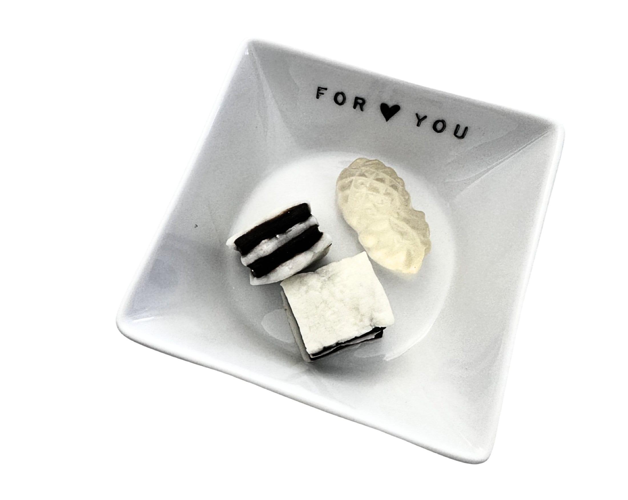 Schälchen aus weißem Porzellan | viereckig | For You - Roo's Gift Shop